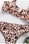 Leopard Print Cut Out Ring Front Bralette Bikini Top & High Waist Bottom 